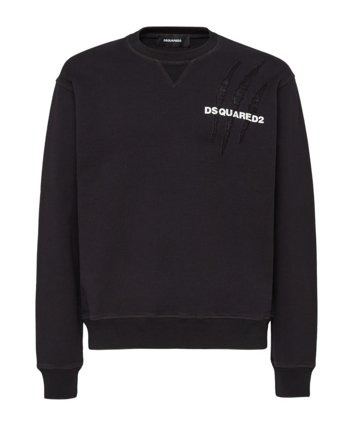 Dsquared2 Men's Printed Scratch Cool Fit Crewneck Sweatshirt Black In Black