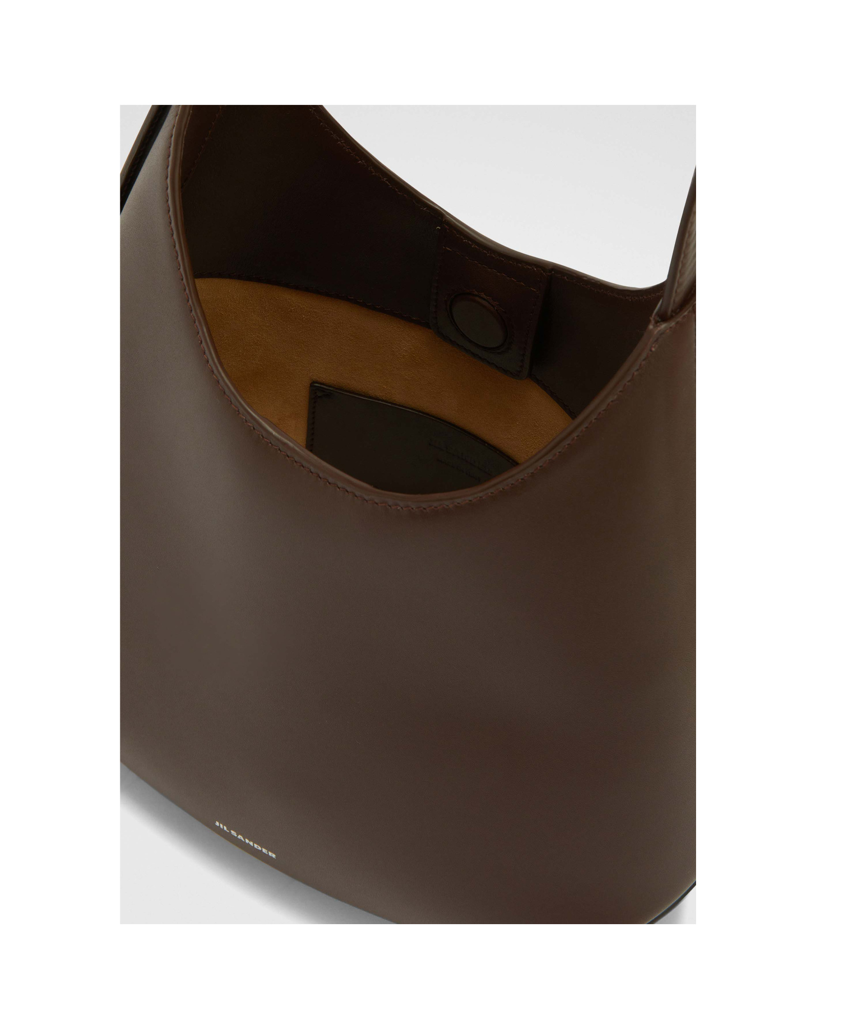 Jil Sander Curved Design Shoulder Bag In Black