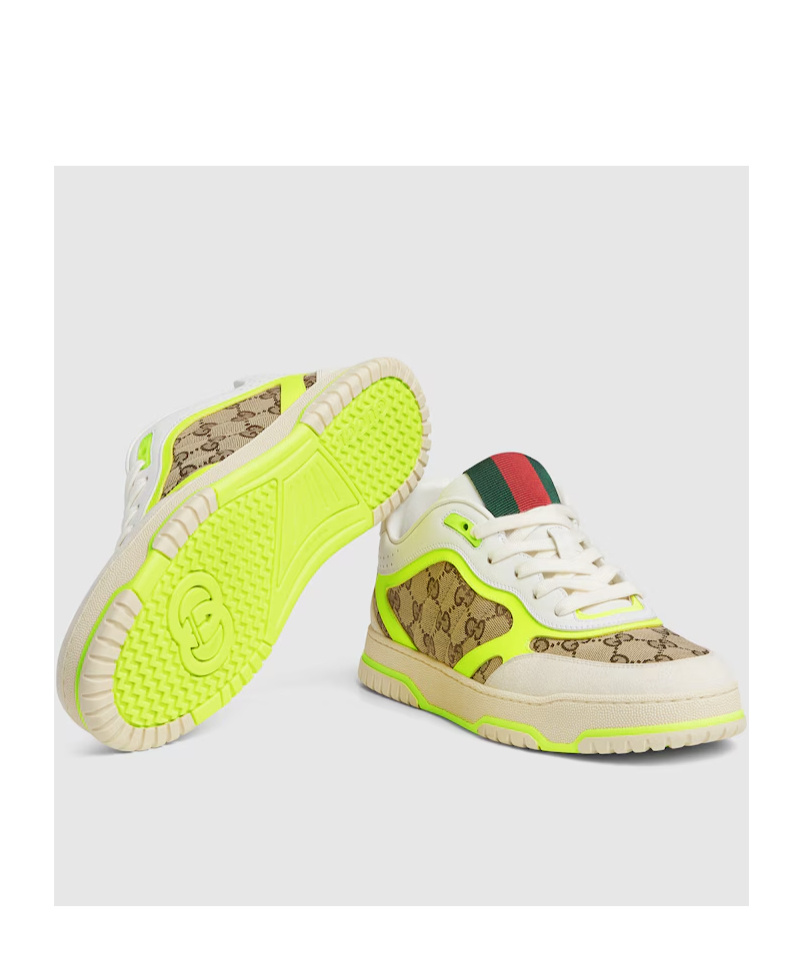 Gucci Re-web Gg Canvas Sneakers In Nude