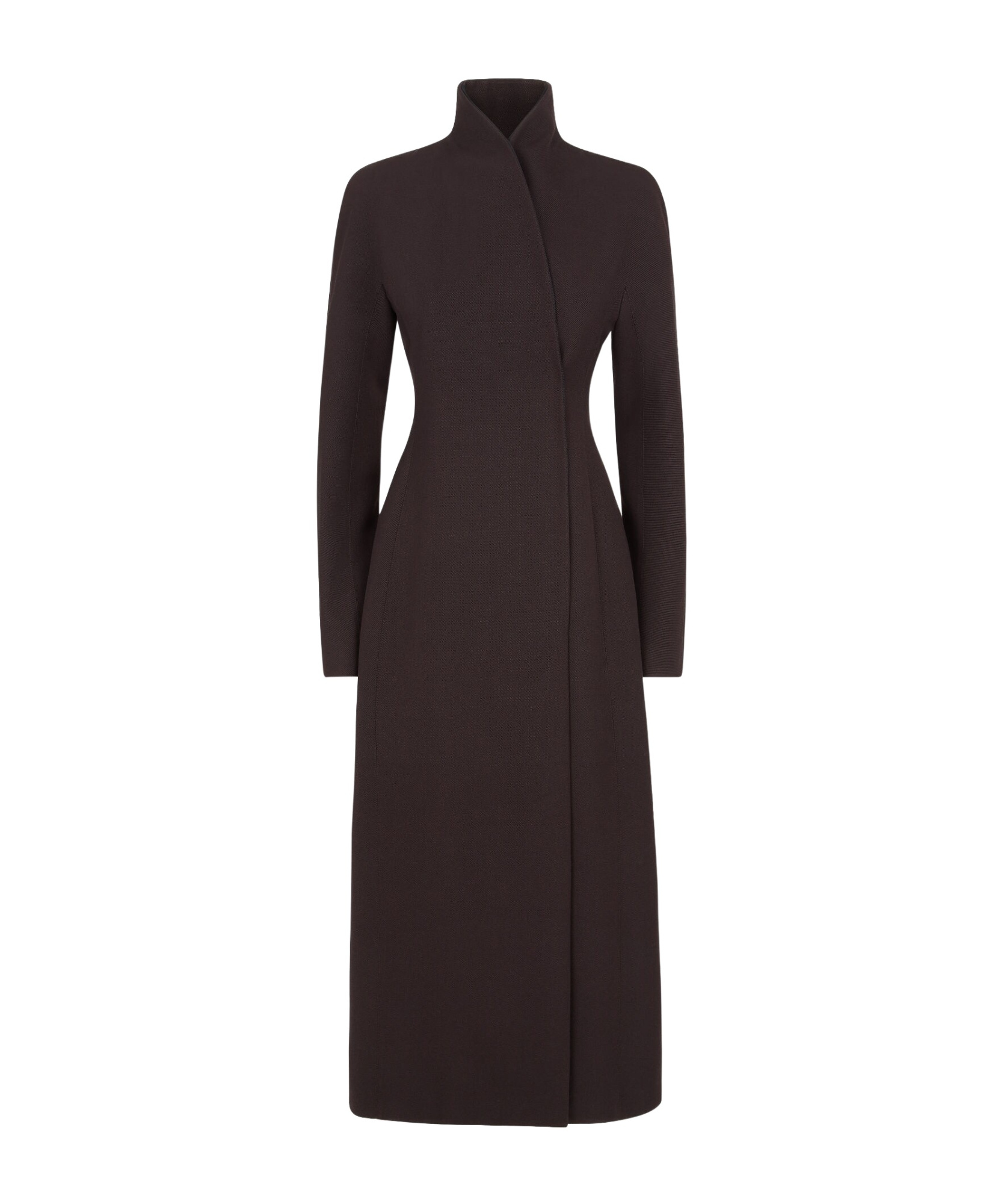 Fendi Grain Wool Coat In Black