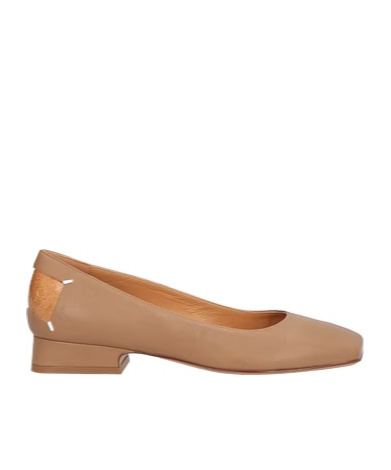 Maison Margiela Genuine Leather Ballet Flats In Nude
