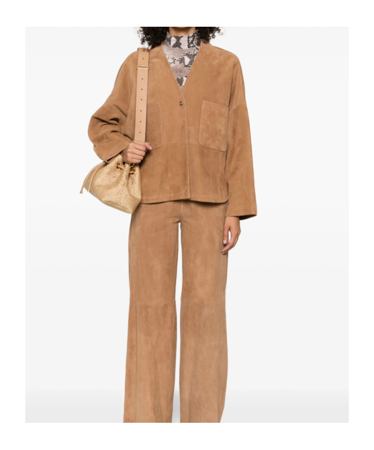 Forte Forte Suede Patch-pockets Jacket In Brown