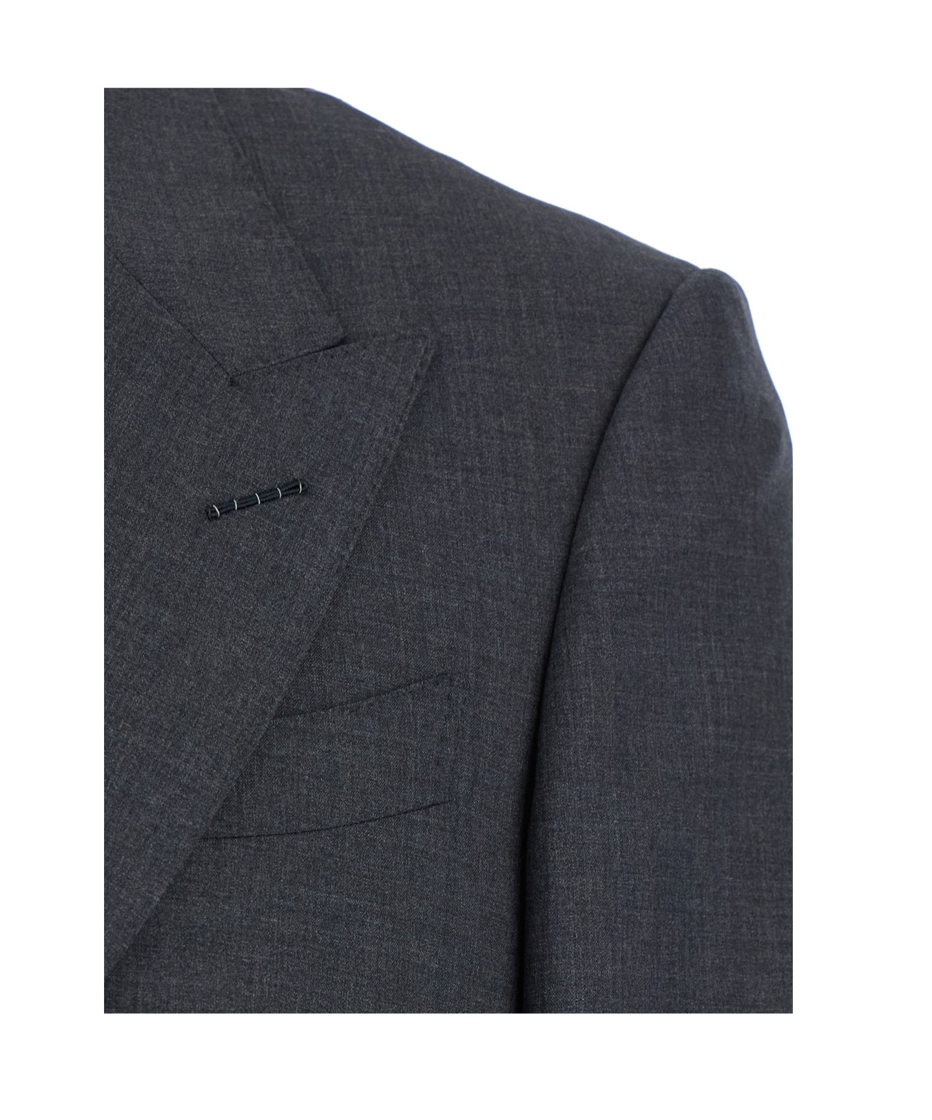 Tom Ford Grey Double-breasted Suit With Peak Revers In Wool Man