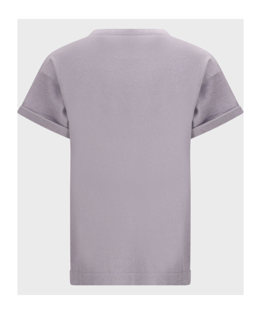 Brunello Cucinelli Cashmere Glitter T-shirt In Purple