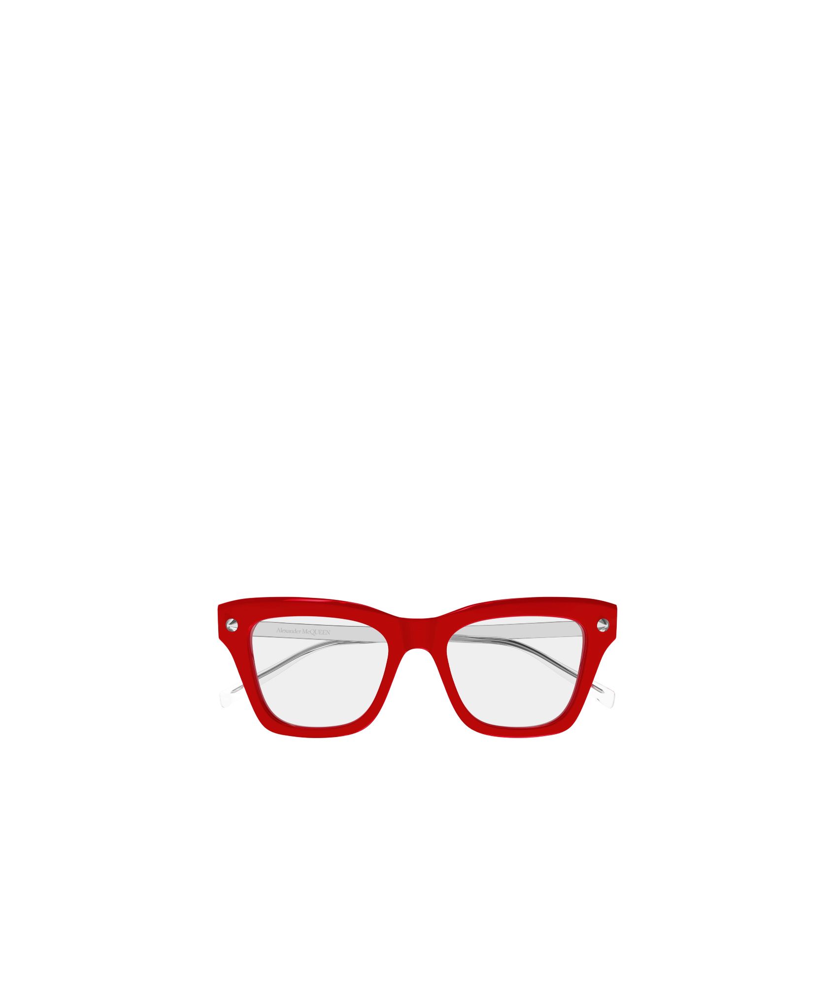 Alexander Mcqueen Geometric Flat Mirror In Solid Red