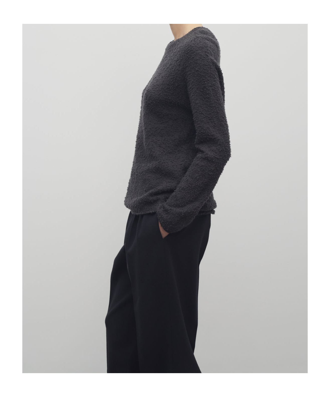 The Row Long Sleeve Sweater In Black