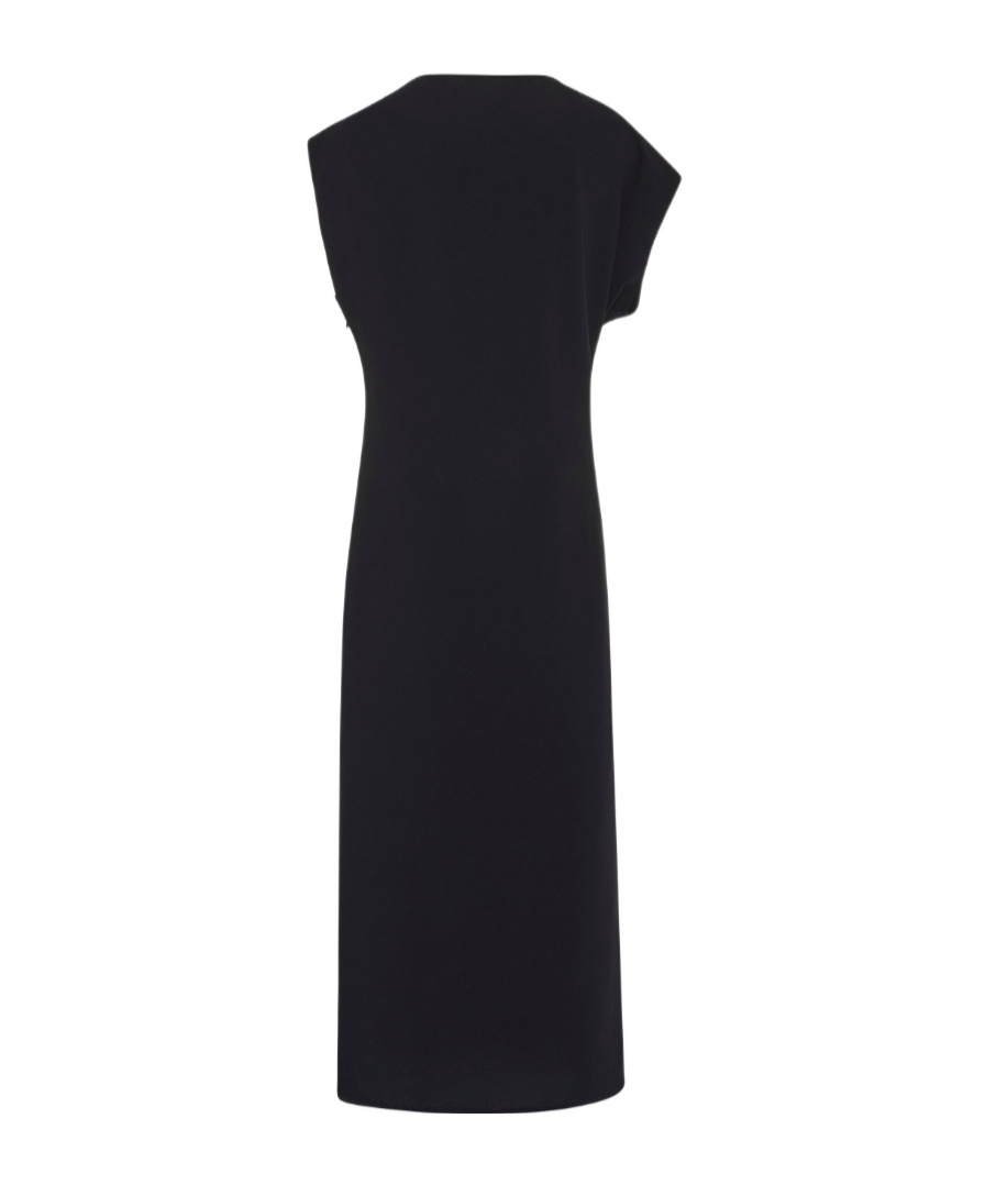 The Row Blathine Asymmetric Midi Dress In Black