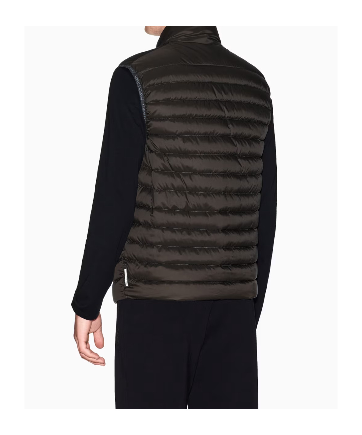 Armani Exchange Full Zip Sleeveless Down Jacket In Black