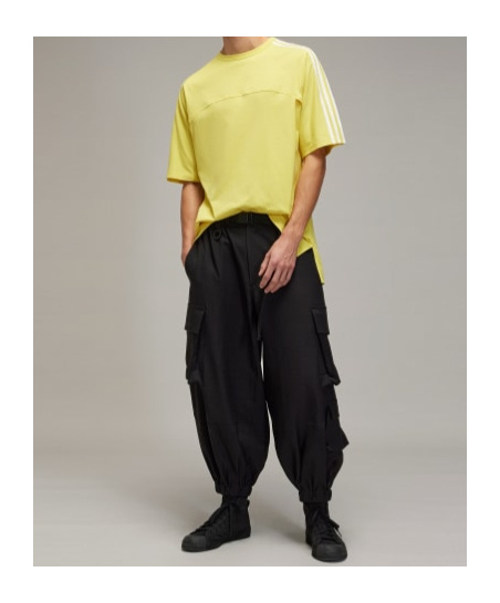 Y-3 Three-stripe Short-sleeved T-shirt In Yellow