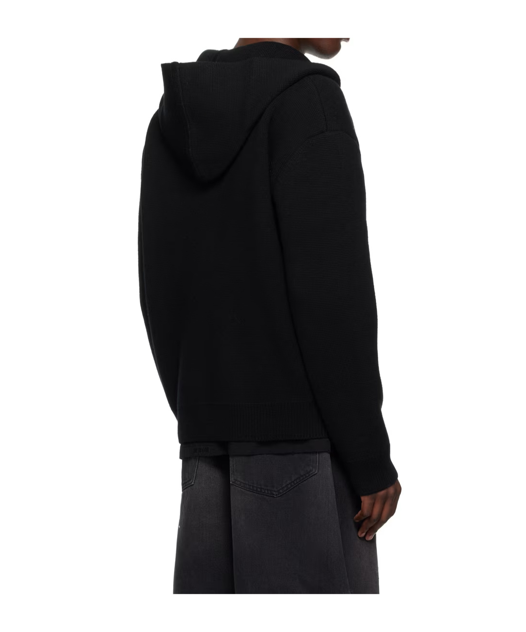 We11 Done Logo Hooded Sweater In Black