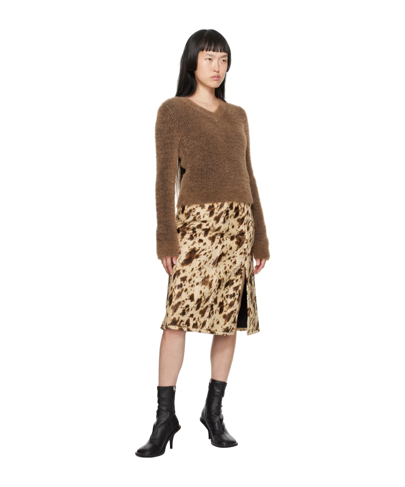 Stella Mccartney Graphic Print Skirt In Nude