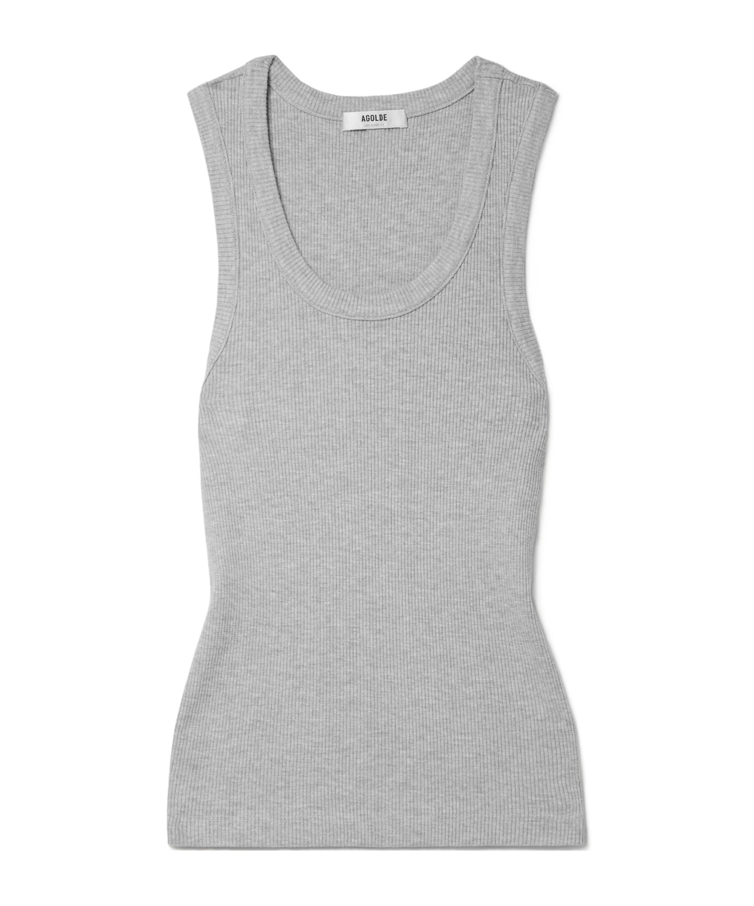 Agolde Ribbed Stretch Vest In Gray