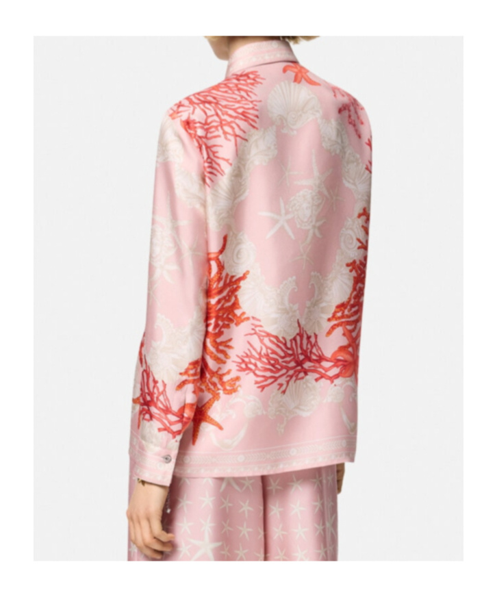 Versace Women Shirt Baroque Sea In Pink