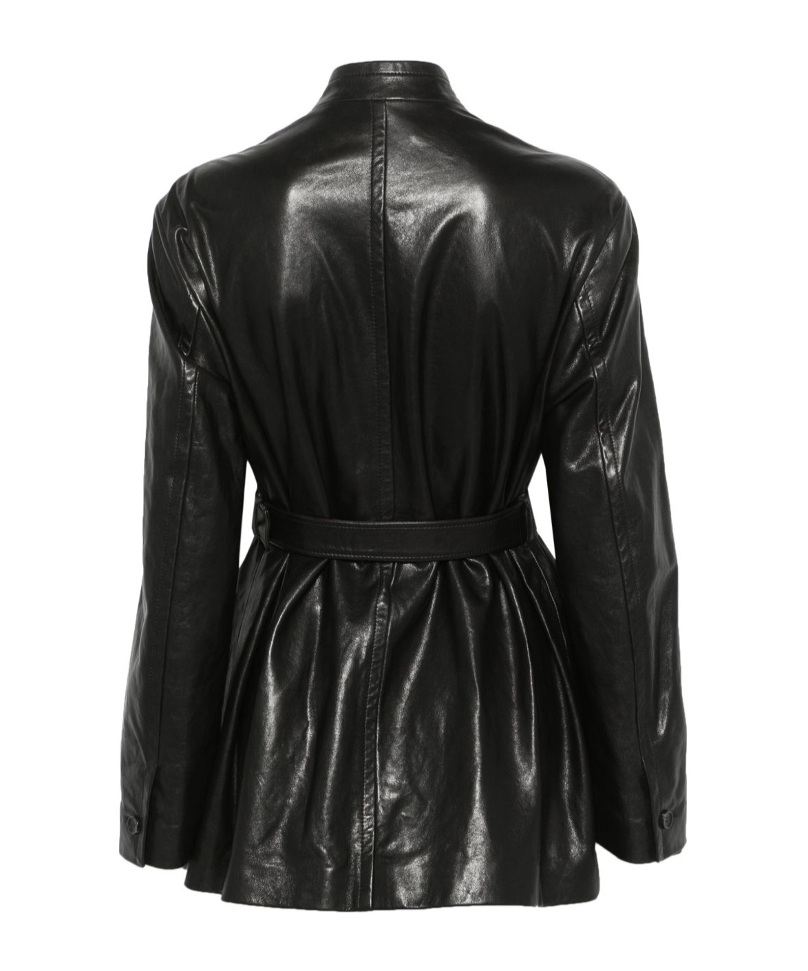 Bally Belted Stand Collar Jacket With Detachable Belt In Black