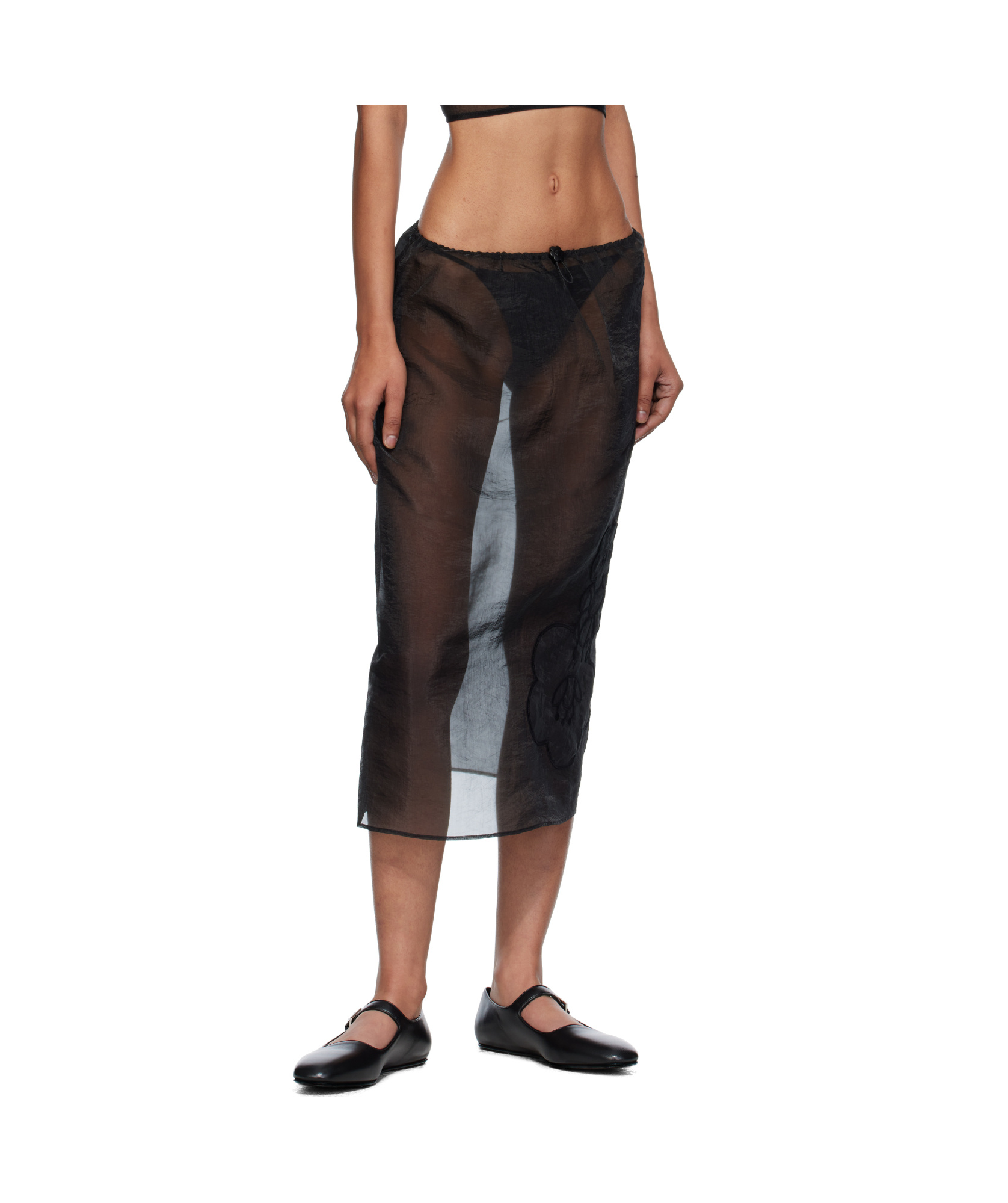 Cecilie Bahnsen Elastic Drawstring Skirt In Black