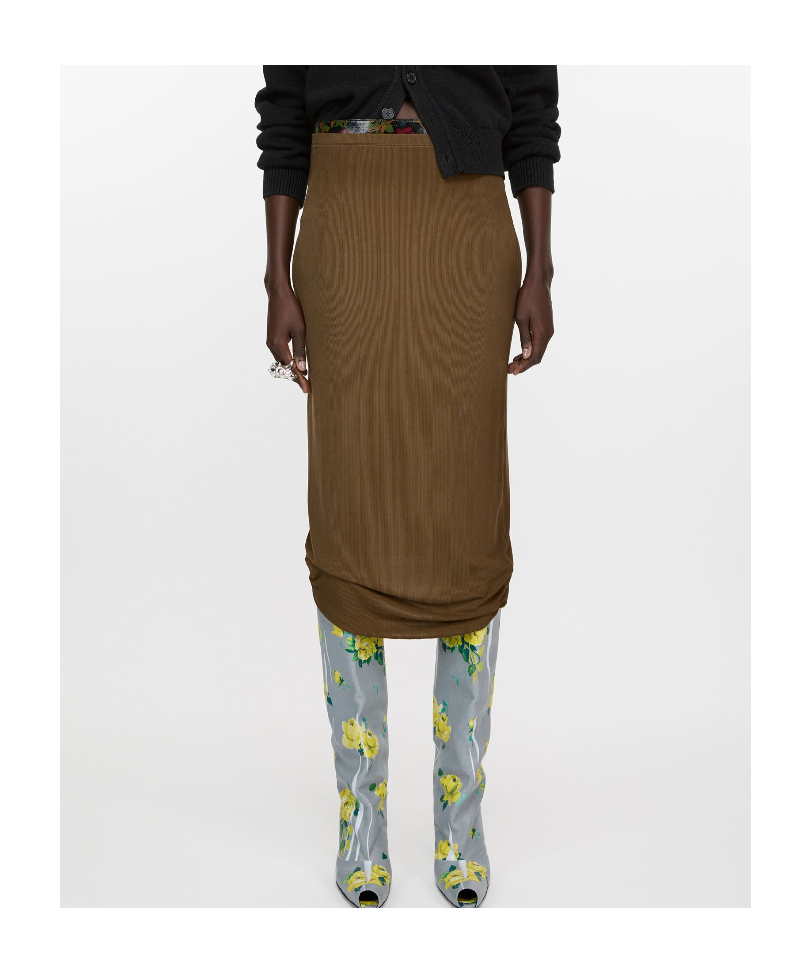 Acne Studios Elastic Waist Skirt In Green