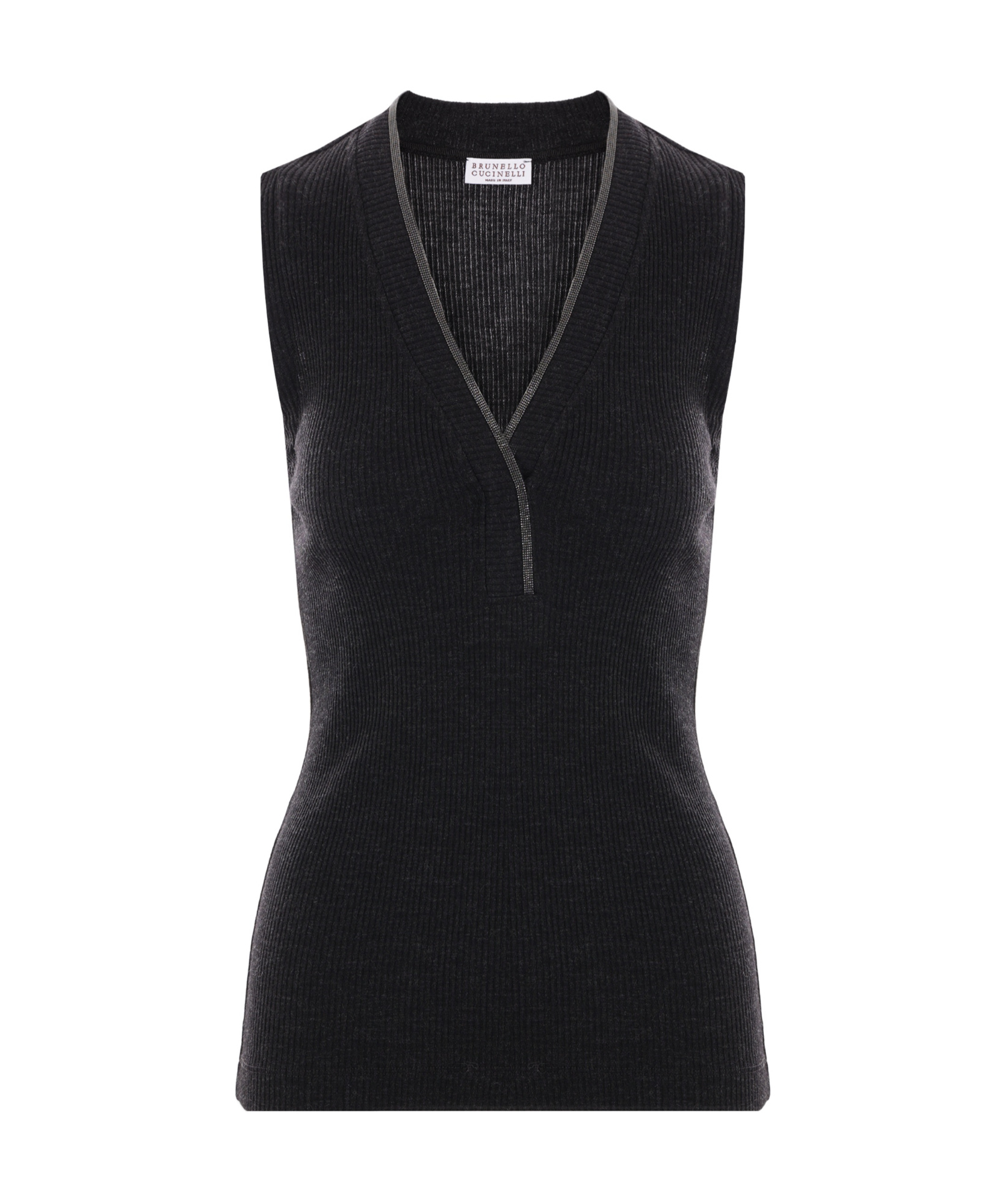 BRUNELLO CUCINELLI CRYSTAL-EMBELLISHED KITTED TOP