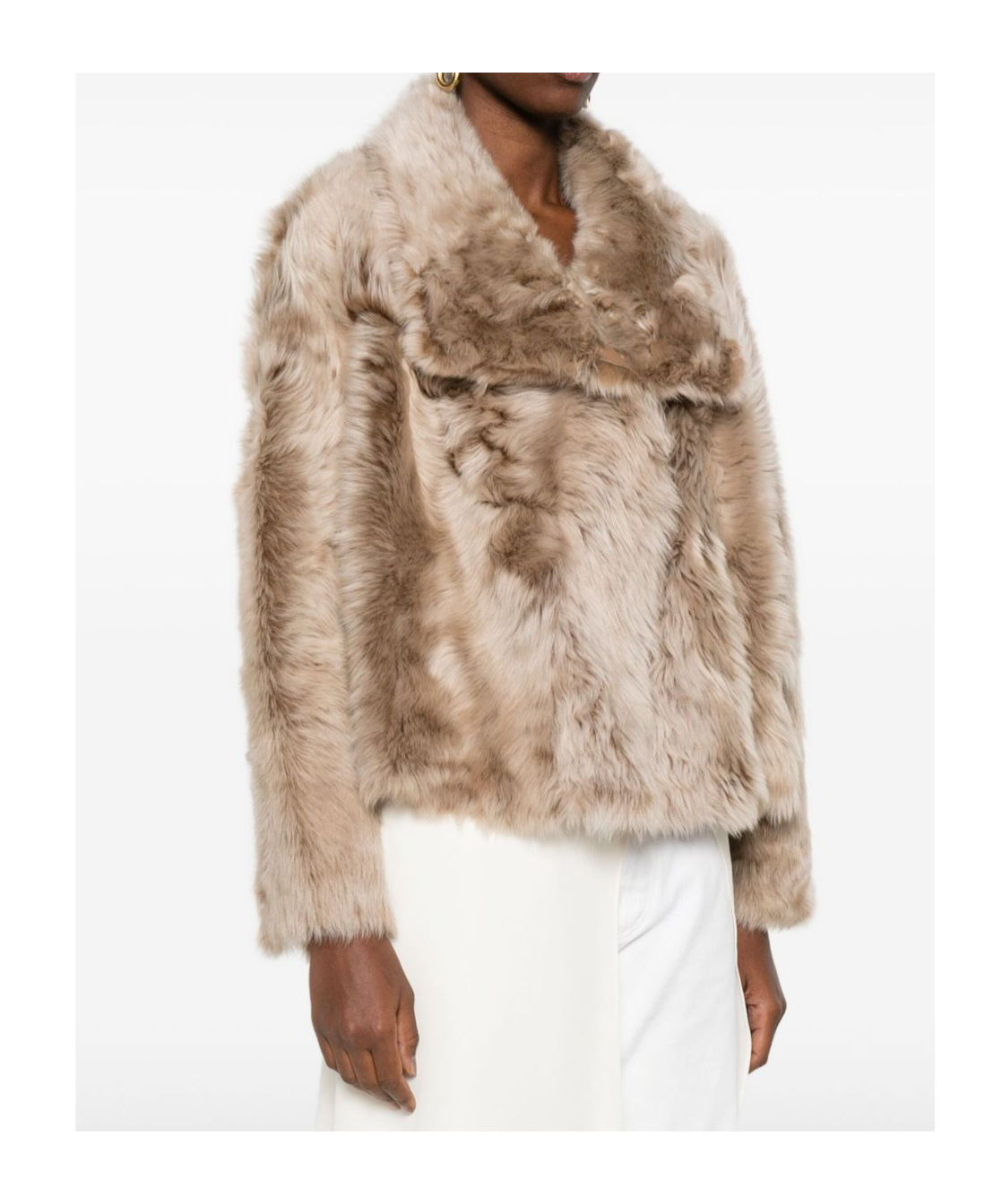 Yves Salomon Long-sleeved Fur In Brown