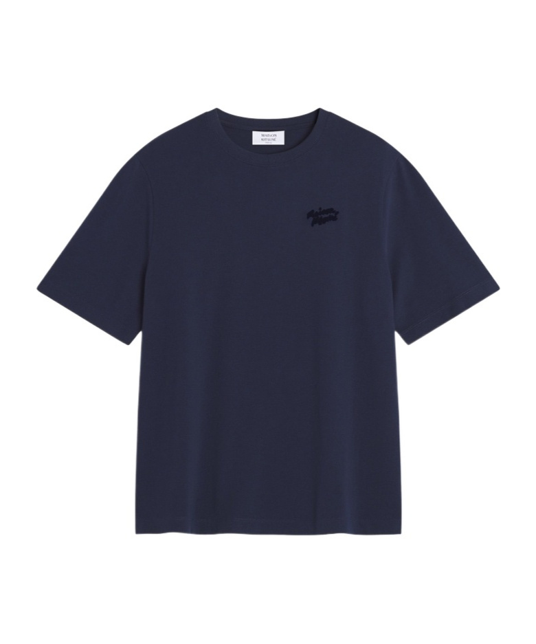 Maison Kitsuné Maison Kitsune Handwriting Comfort Tee-shirt In Blue