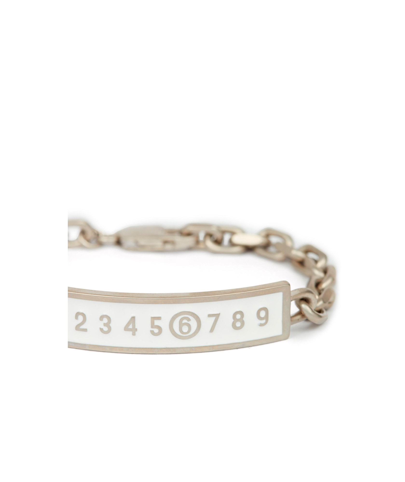 Mm6 Maison Margiela Enamel-logo Bracelet In Yellow