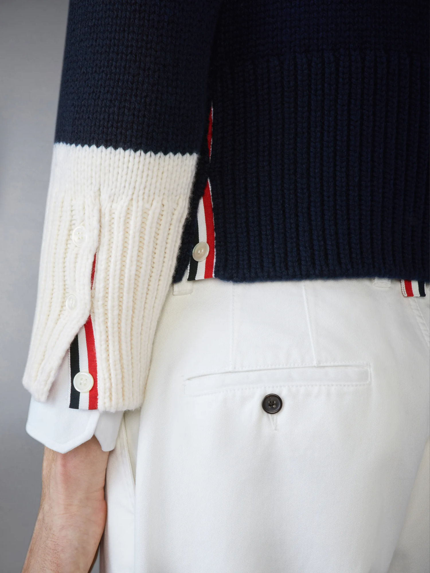 Thom Browne Rugby Stripe Jersey Stitch Boat Neck Pullover In Black