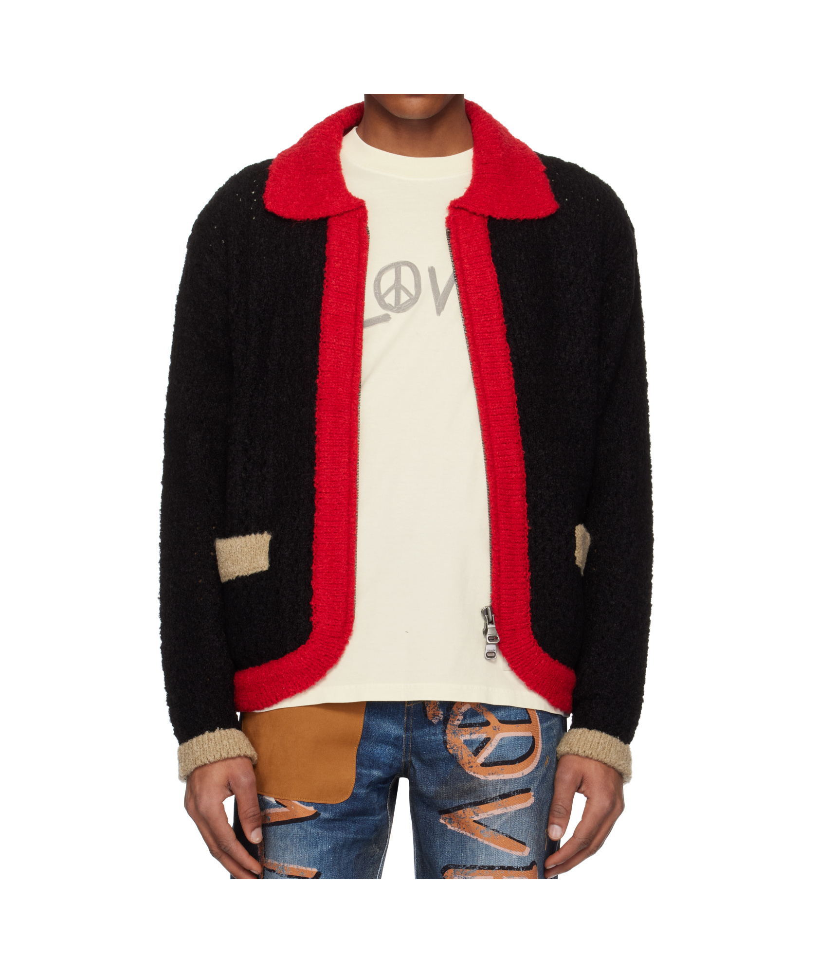 Andersson Bell Black Elass Cardigan In Red/black