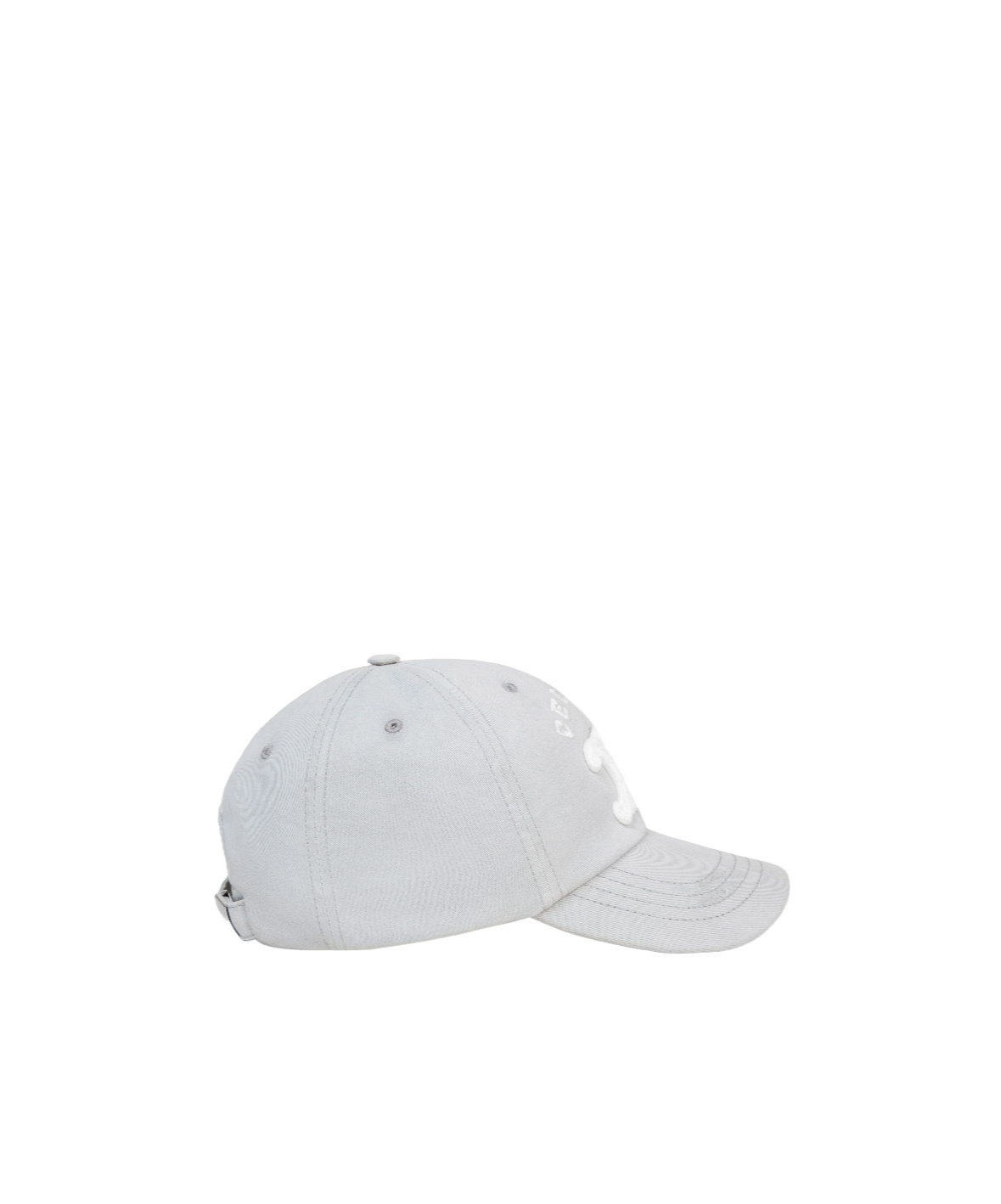 Celine Triomphe Cap In Light Cotton Gabardine In White