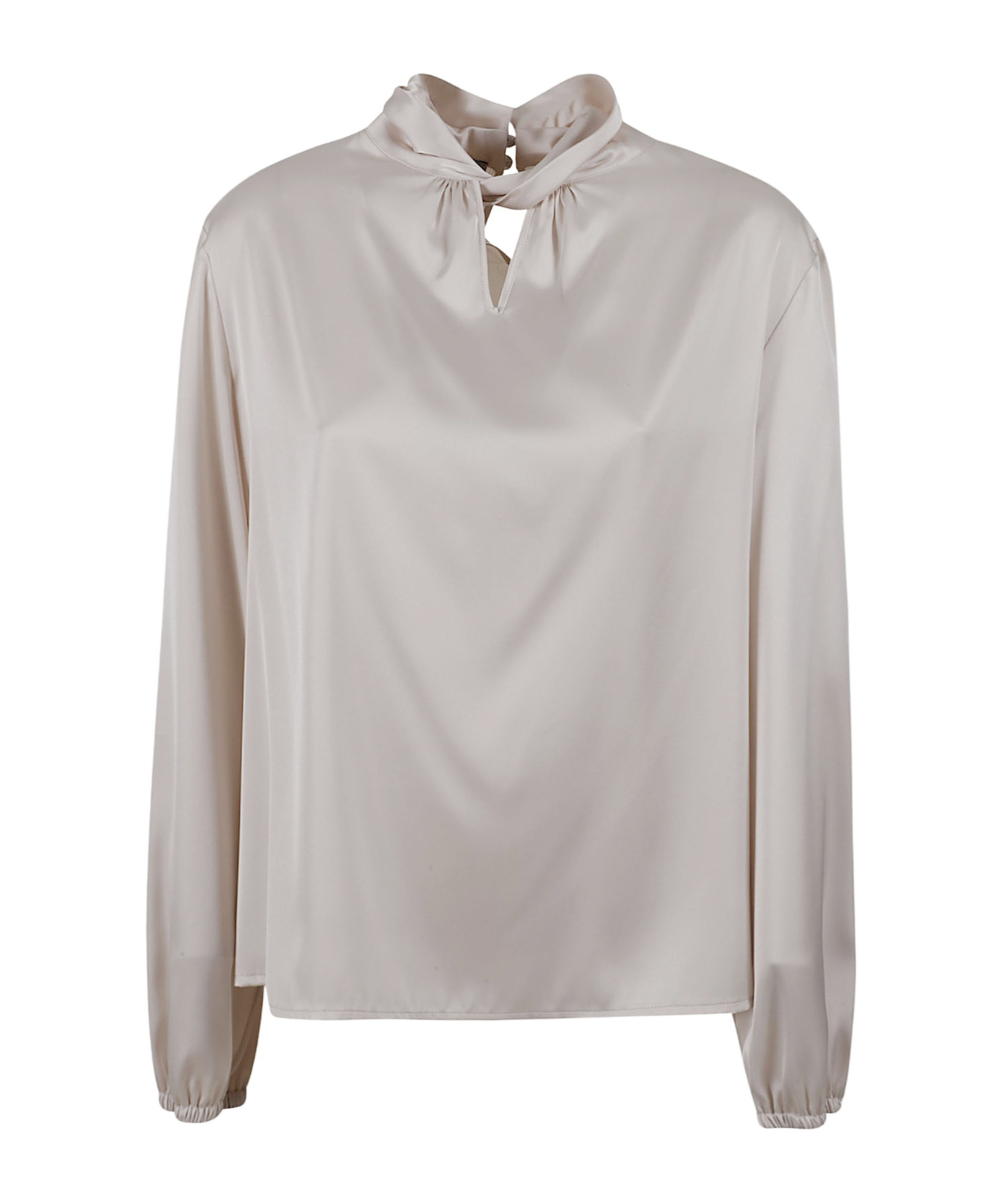 D Exterior Cutout Detail Blouse In Gray