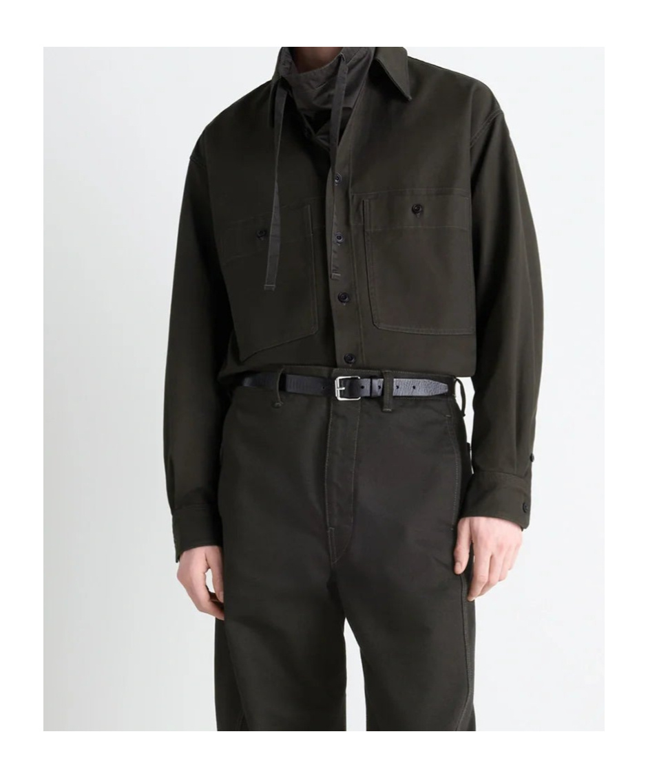 Lemaire Utility Overshirt In Brown