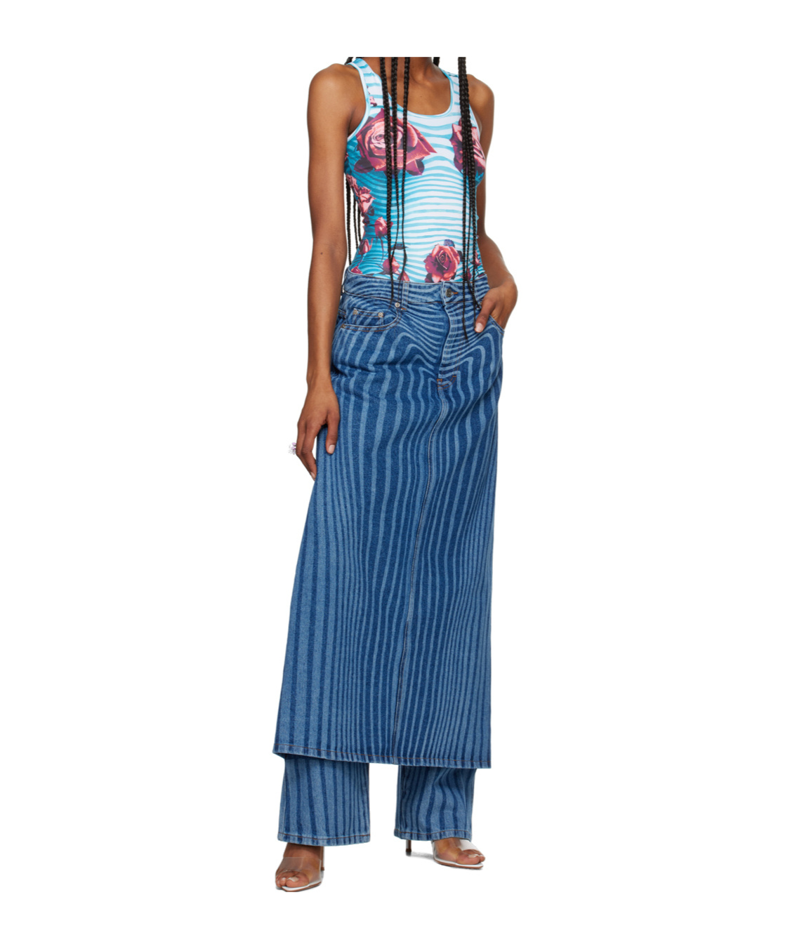 Jean Paul Gaultier Striped Denim Trousers