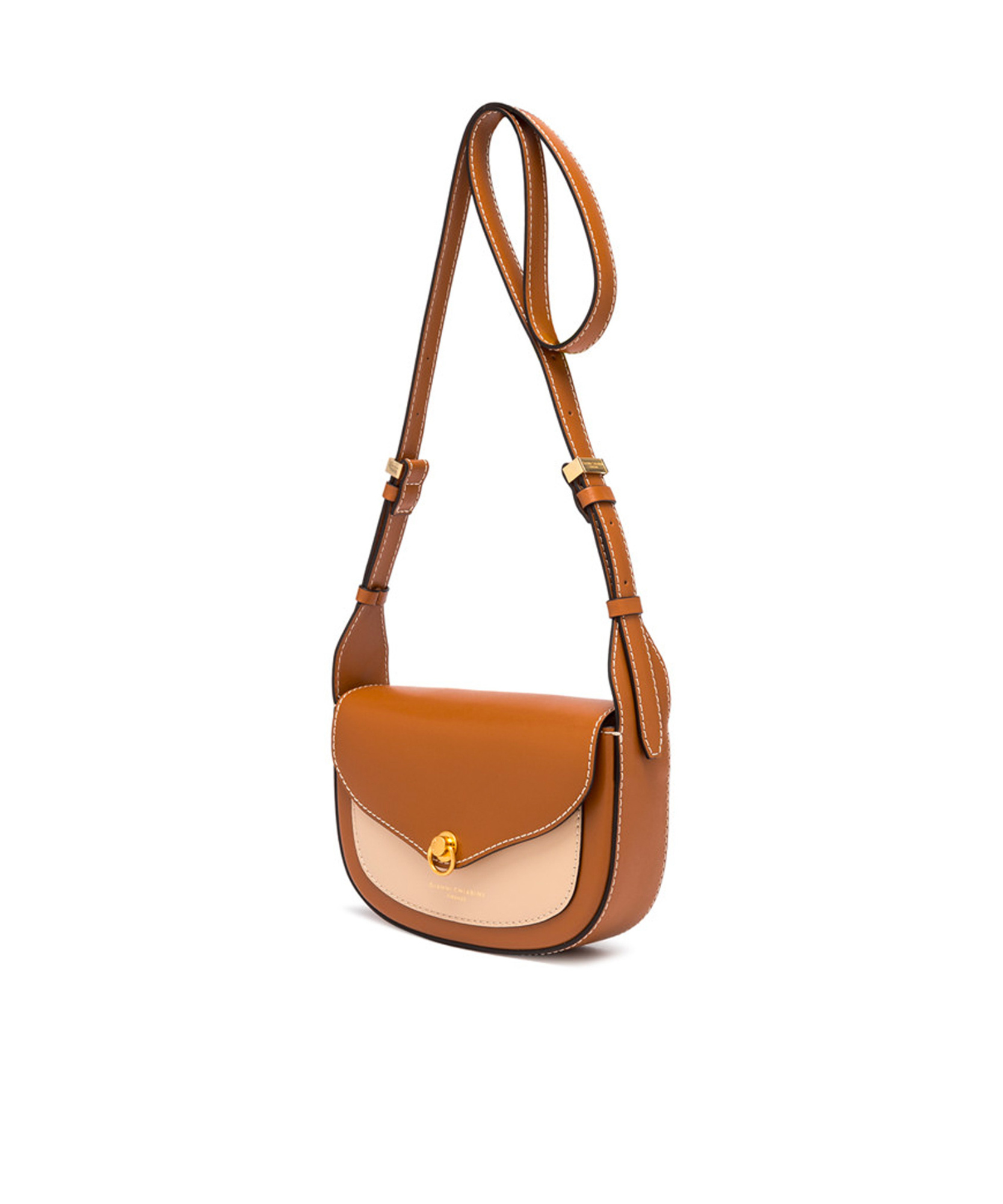 Gianni Chiarini Isa Leather Shoulder Bag With Flap In Brown
