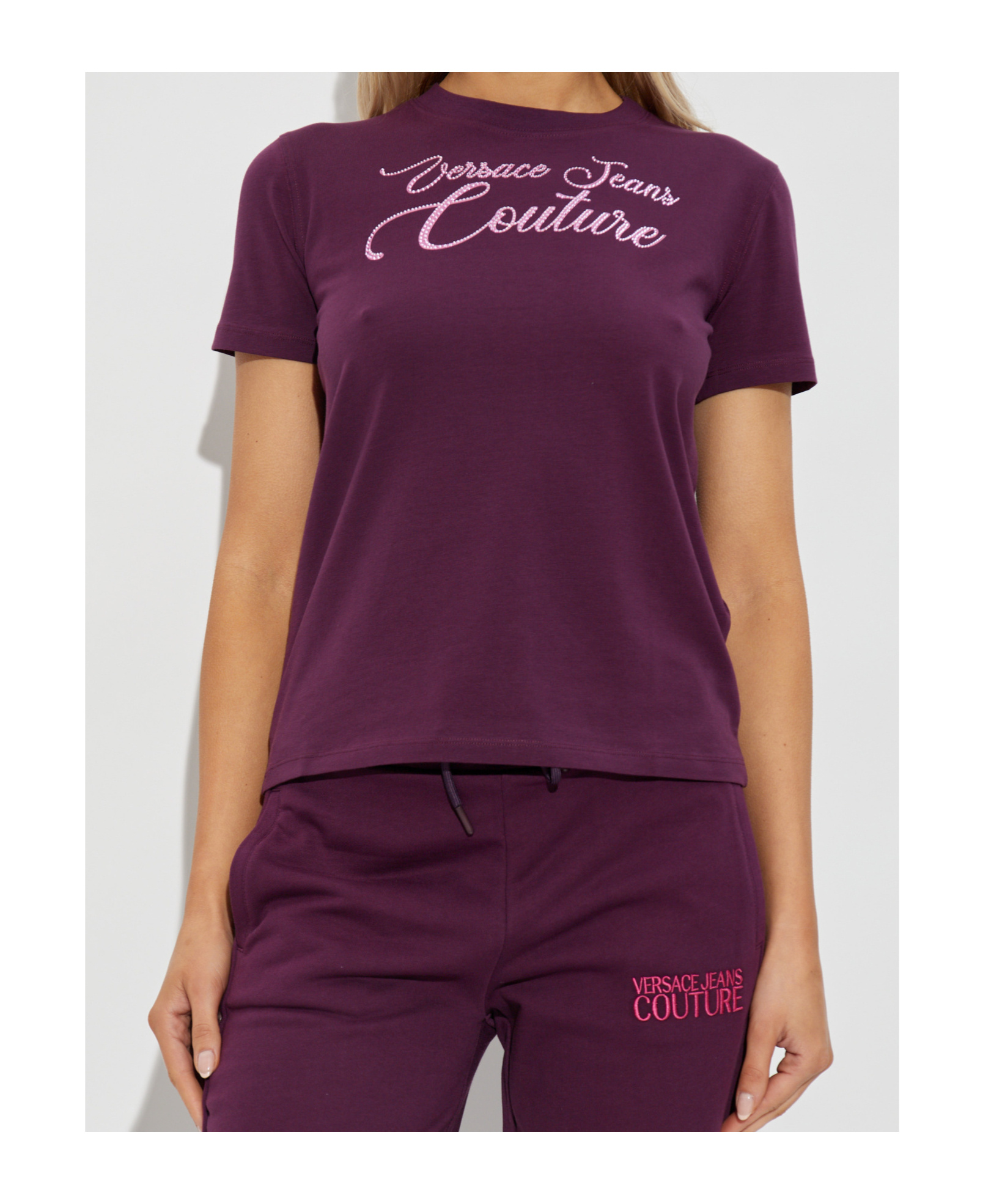Versace Jeans Short-sleeved T-shirt In Burgundy