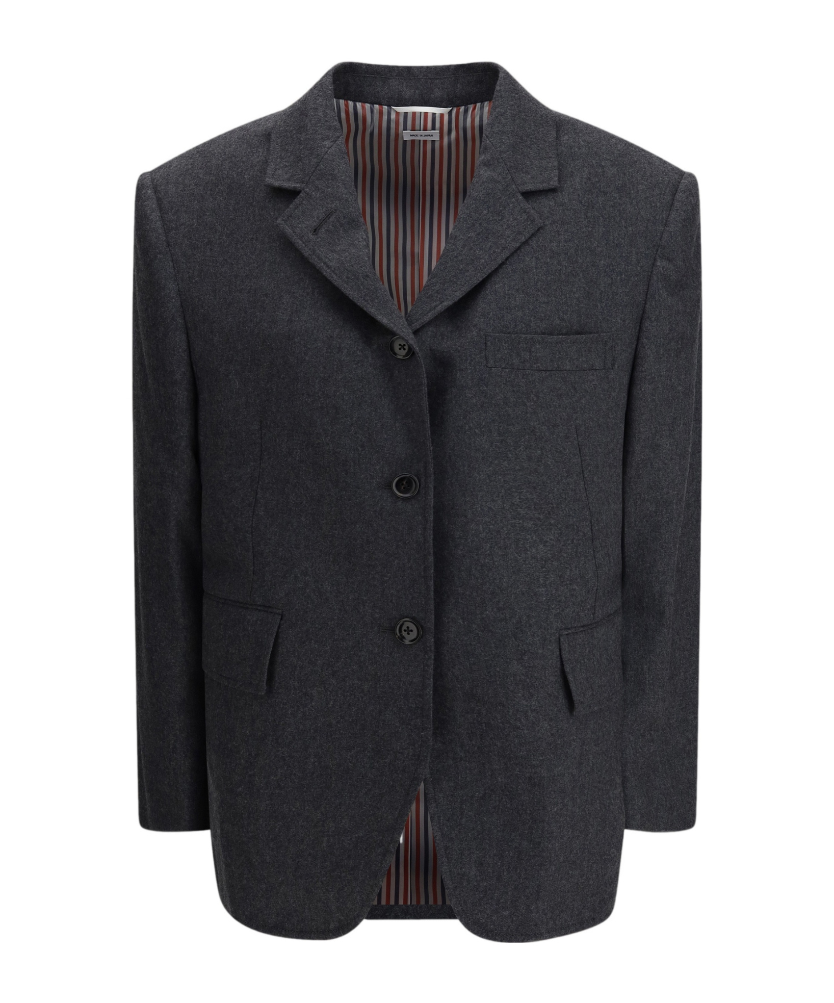 Thom Browne Wool Flannel Blazer In Gray