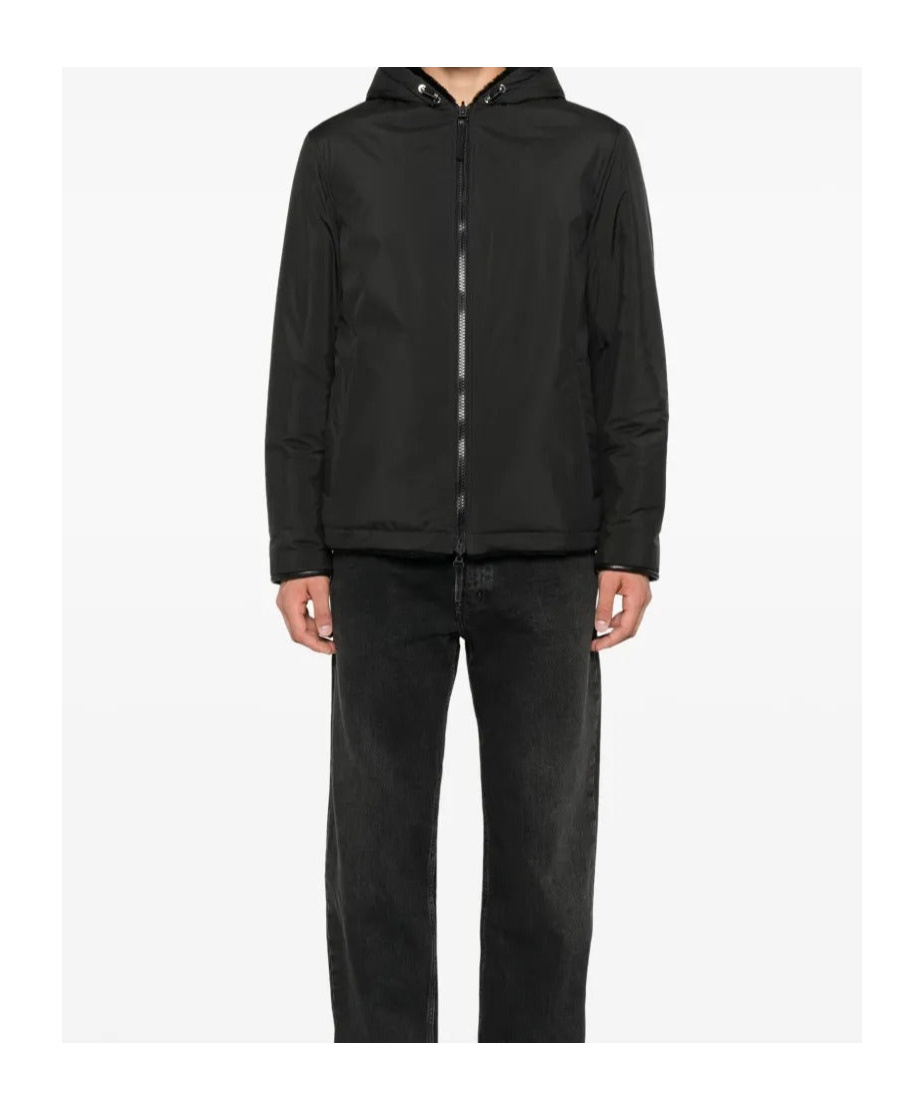 Yves Salomon Patch Pocket Hooded Jacket In Black