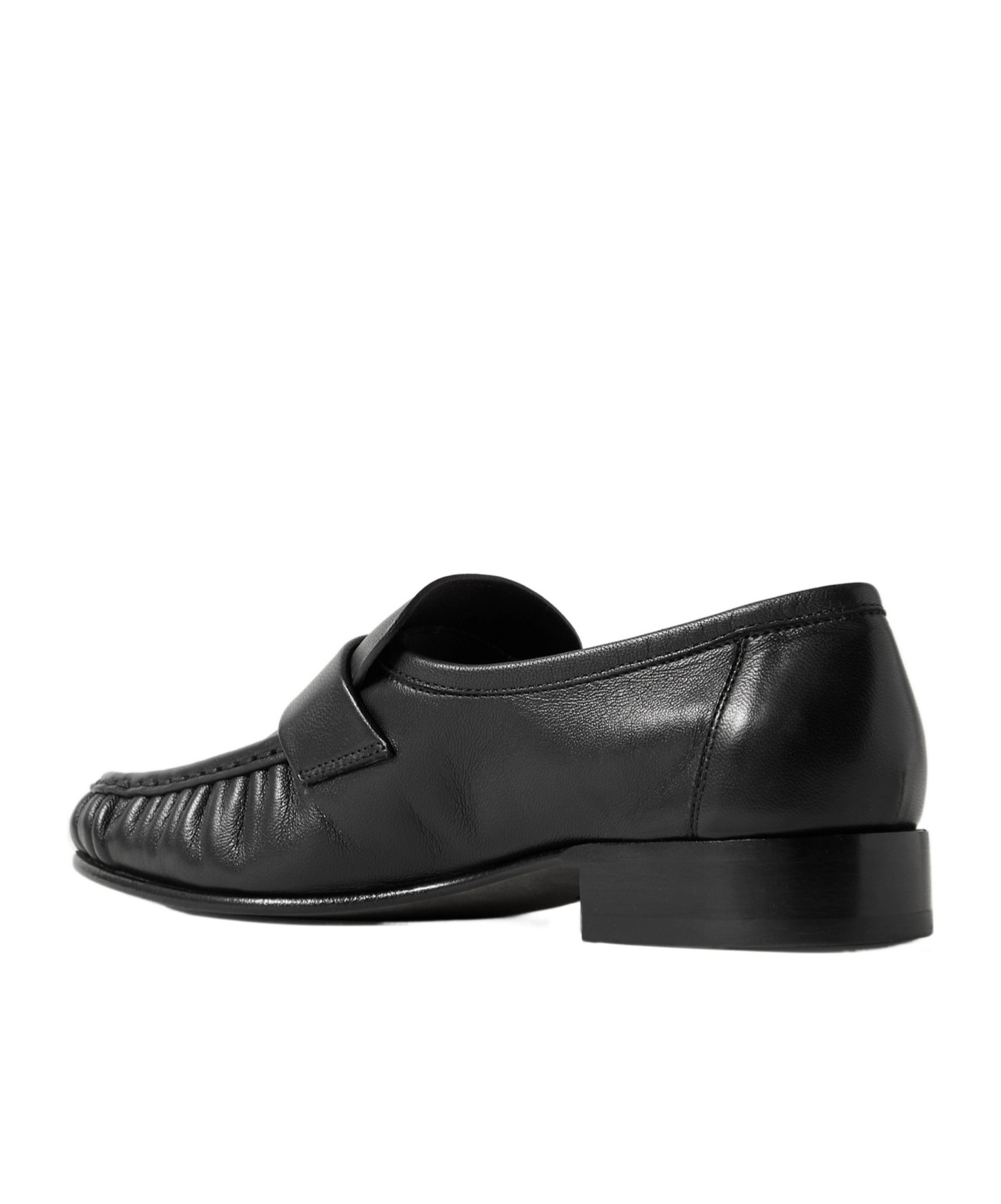 The Row Pleated Loafers In Black