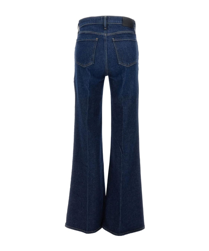 Citizen Of Humanity Lilah Flared-cuffs Straight-leg High-rise Stretch-regenerative-denim Blend Jeans In Blue