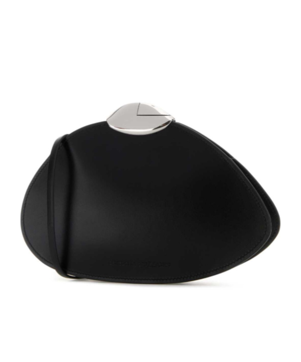 Benedetta Bruzziches Curved-flap Leather Clutch In Black
