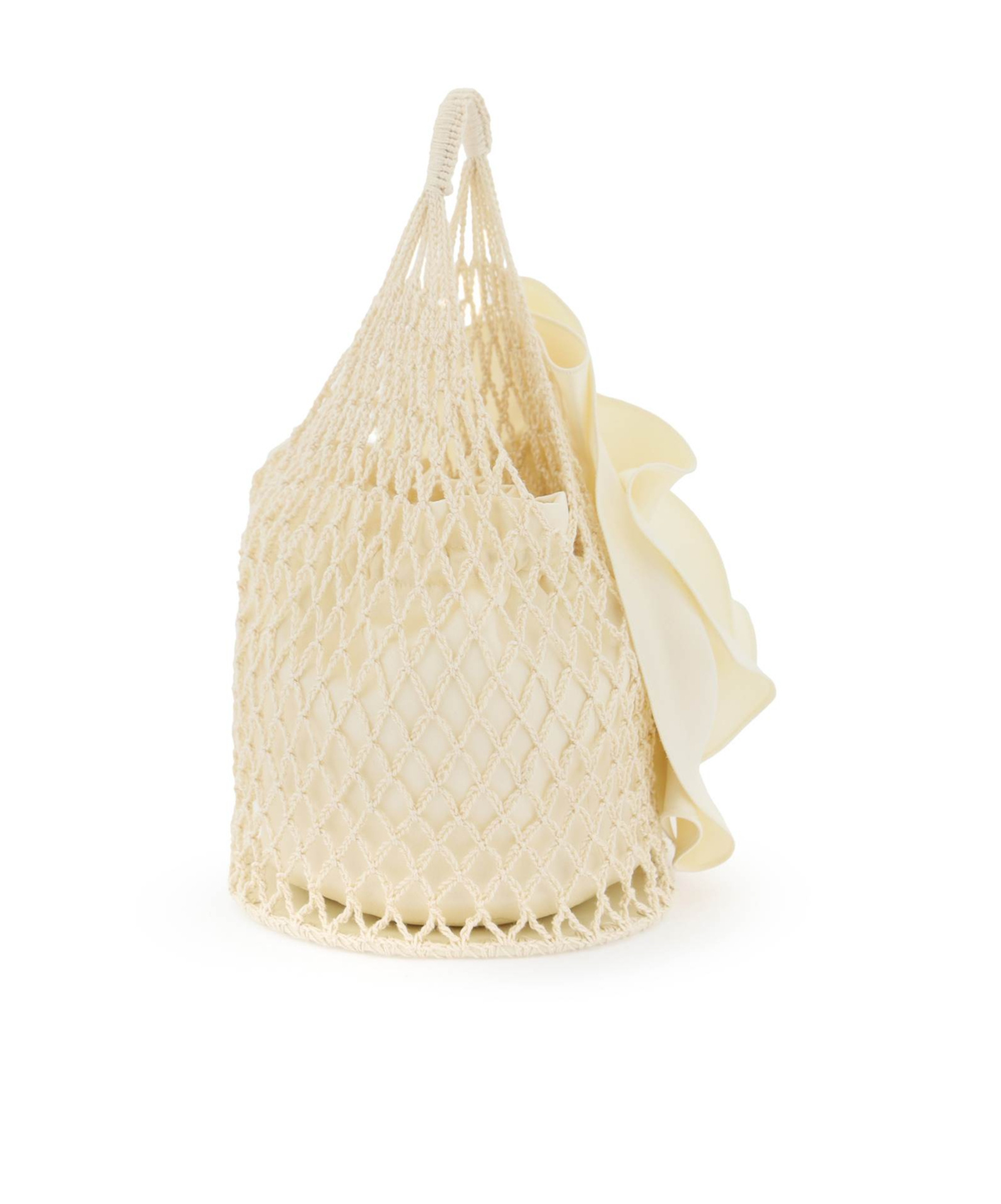 Shop Magda Butrym Crochet Small Devana Bag In Nude