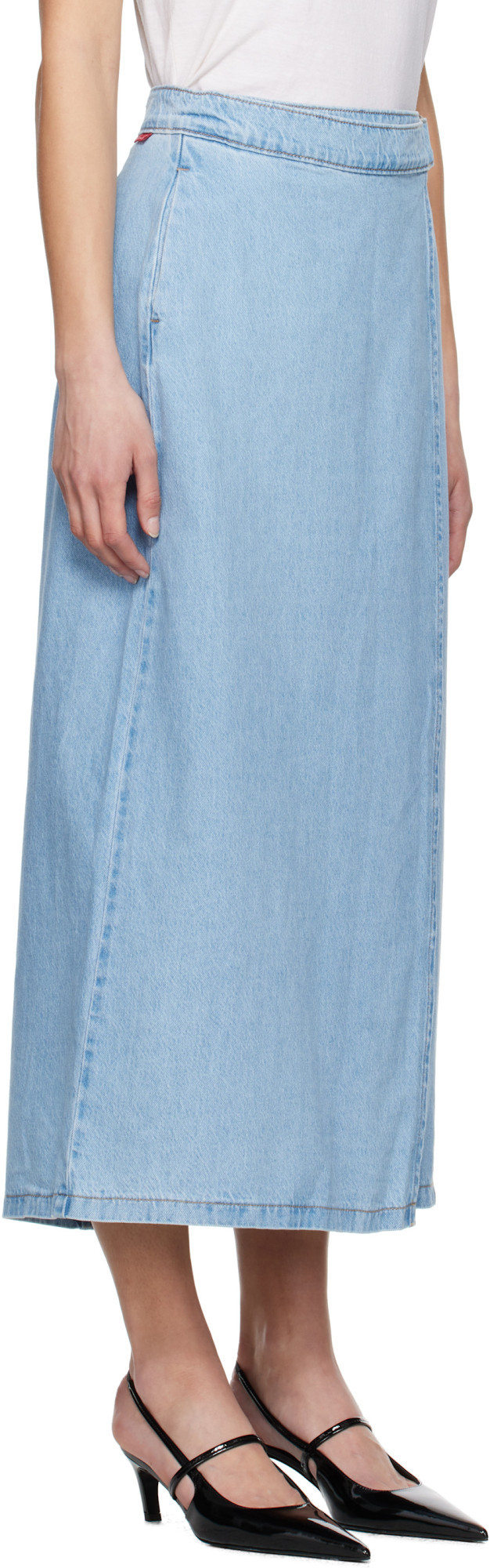 Levi's Blue Column Wrap Denim Maxi Skirt In Blue