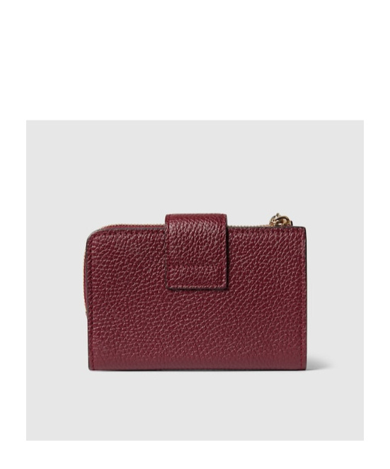 Gucci Medium Double G Bamboo Wallet In Red