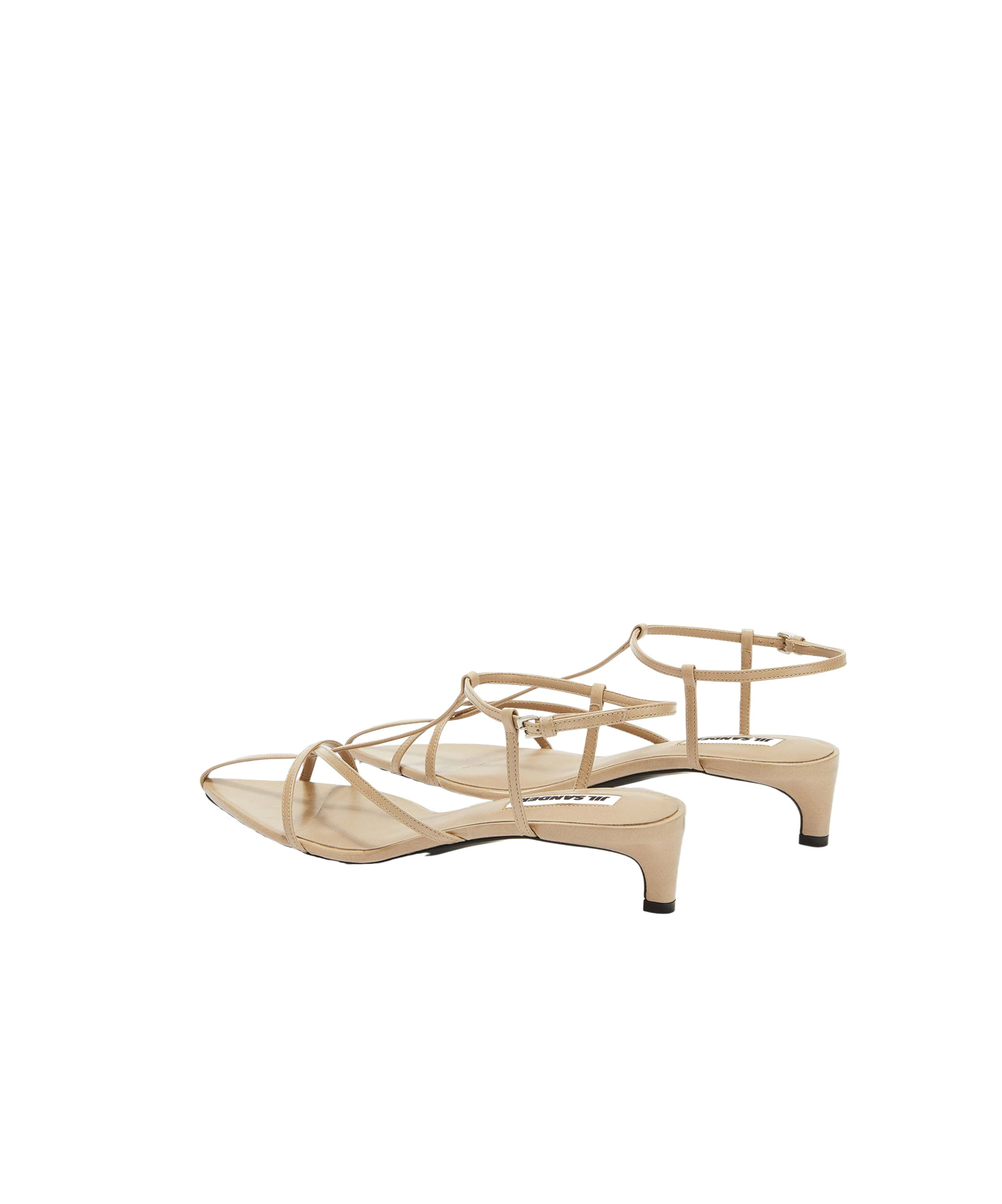 Jil Sander Strappy Leather Sandals In Nude