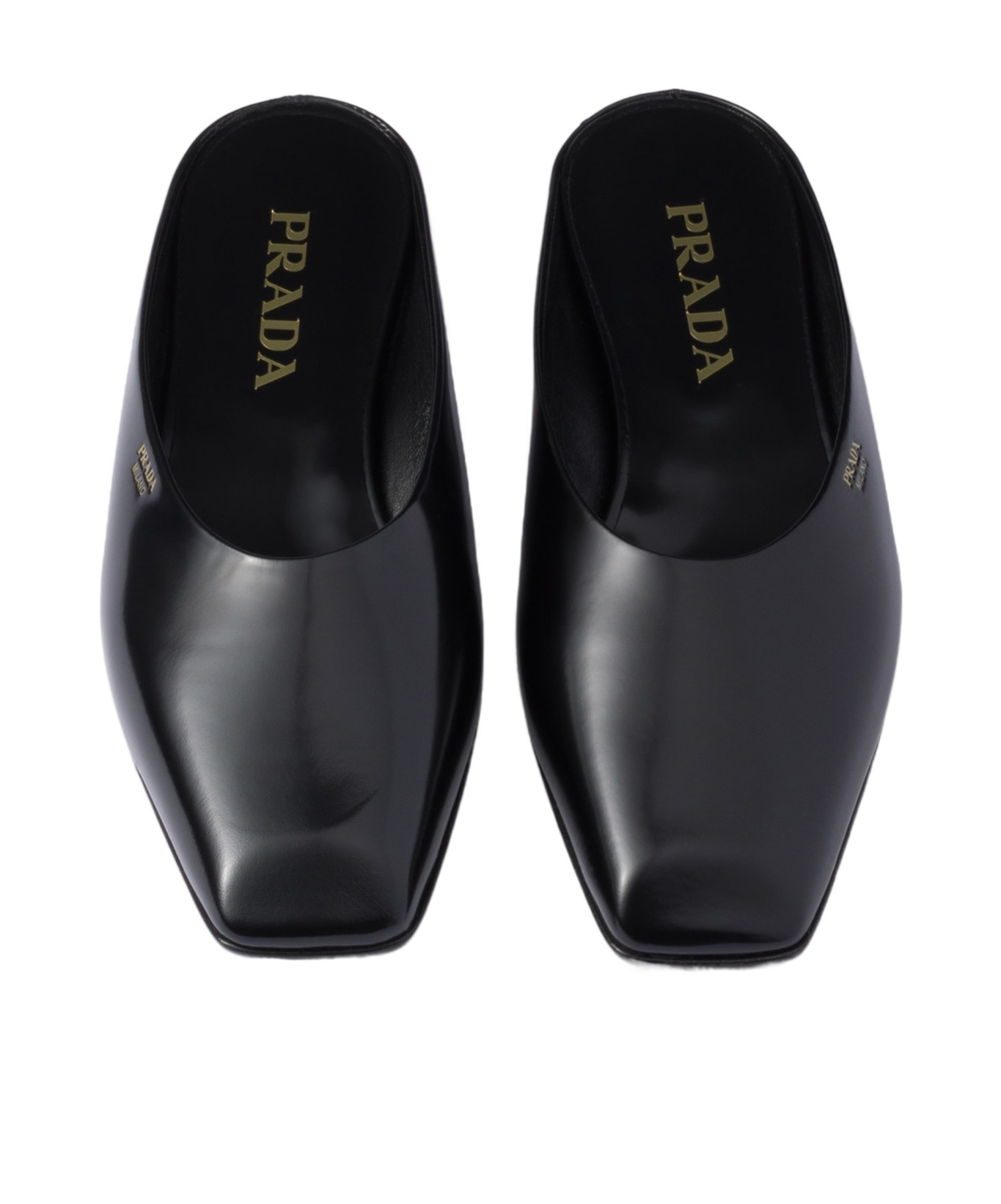Prada Leather Sandals In Black