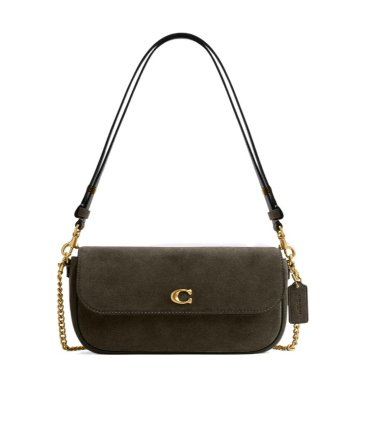 Coach Brook Flap Chain Bag In Green