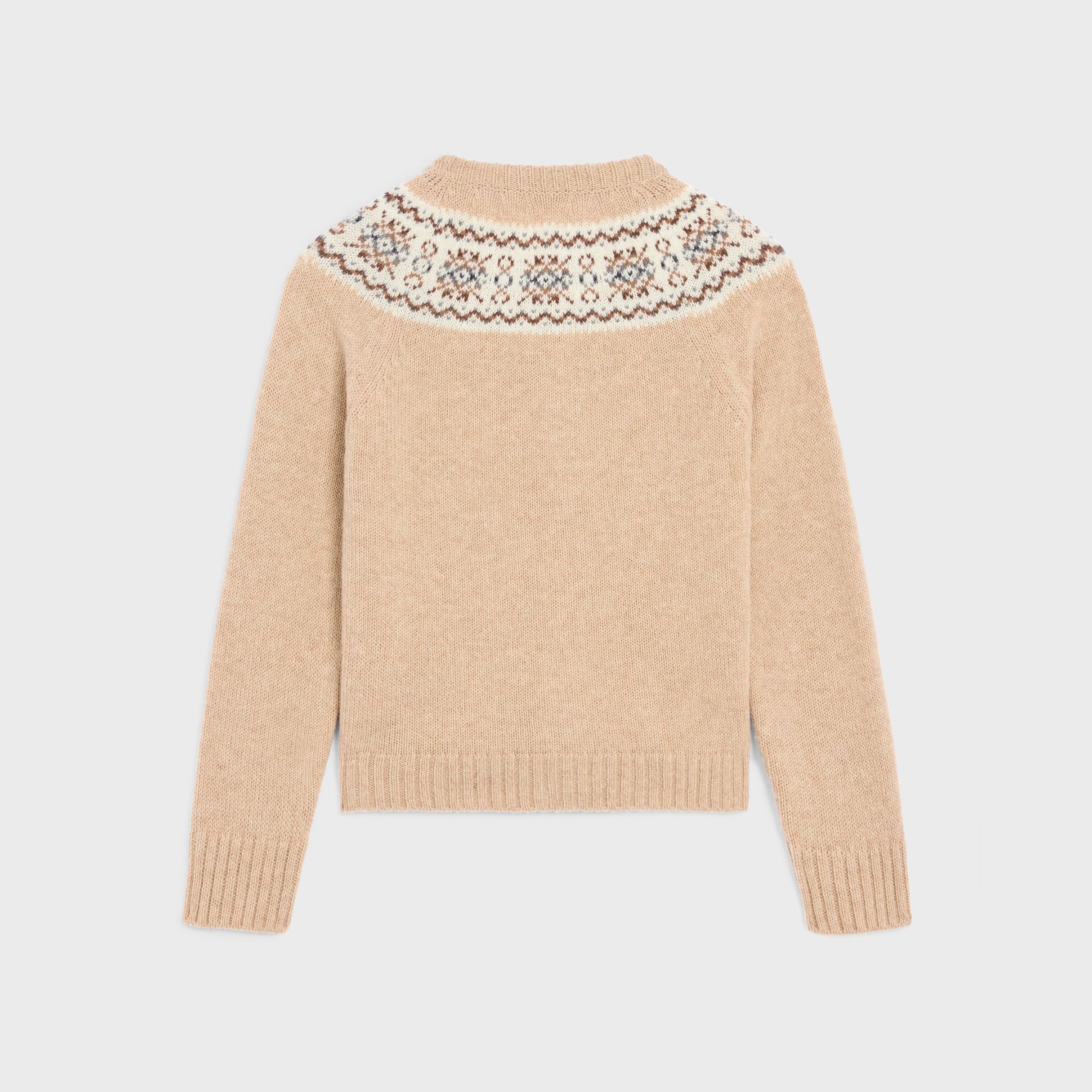 Celine Cardigan In Triomphe Fair Isle Wool In Brown