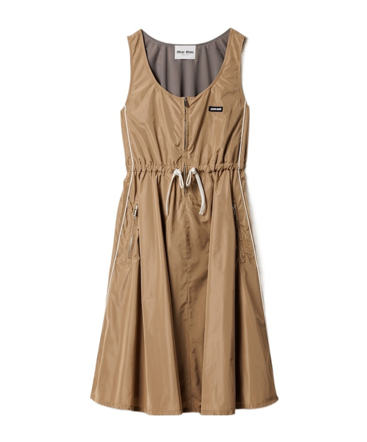 Miu Miu Mini Silk Dress Waist Drawstring