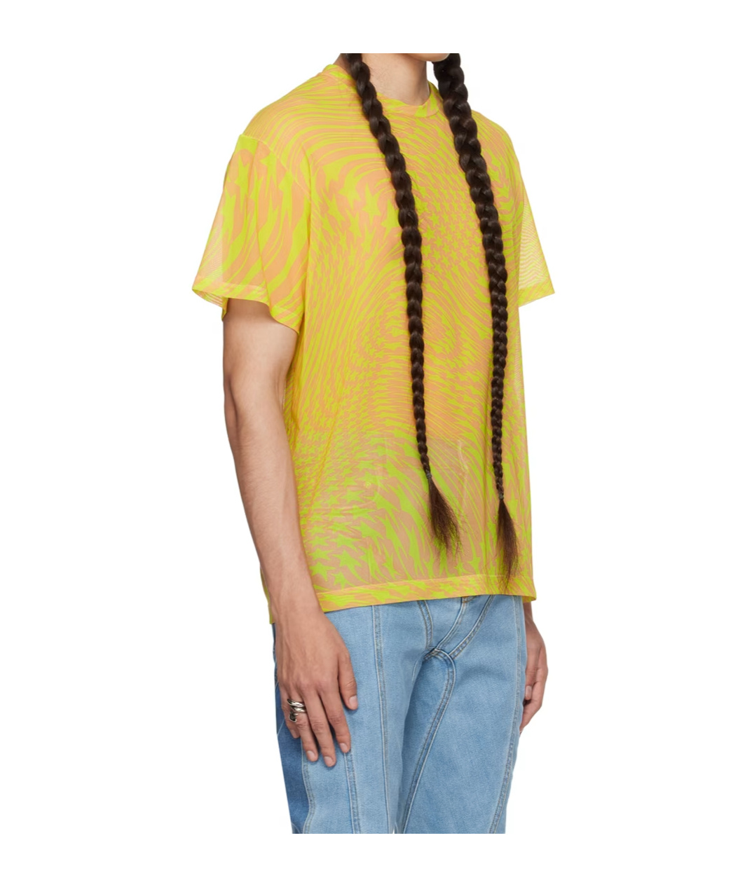 Mugler Star Printed T-shirt In Yellow