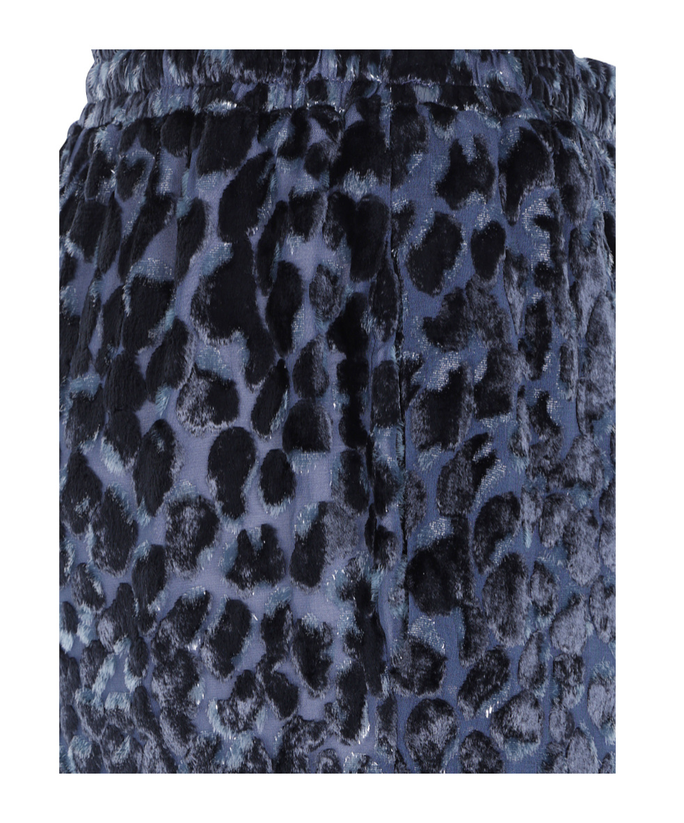 Pierre-louis Mascia Leopard-pattern Drawstring Trousers In Blue