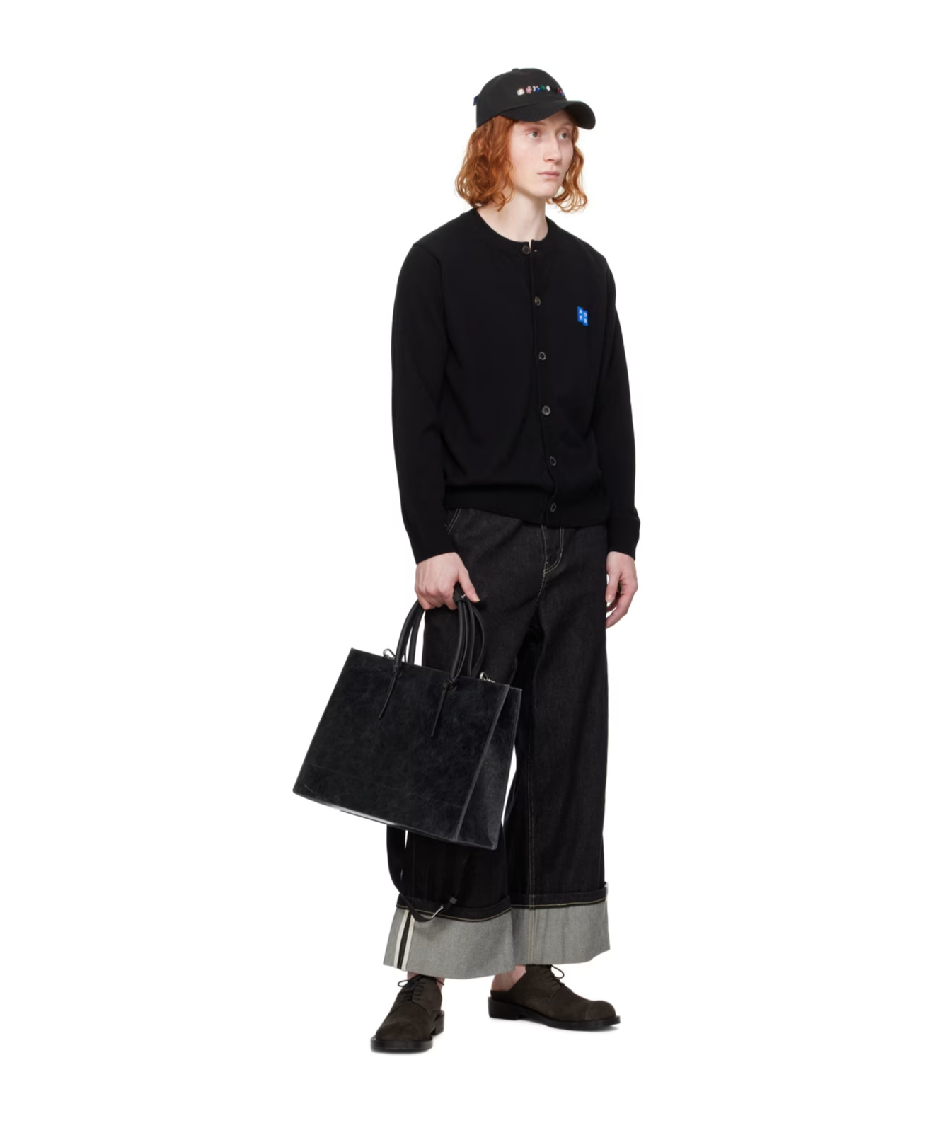 Ader Error Logo Belt Ring Jeans Pants In Black