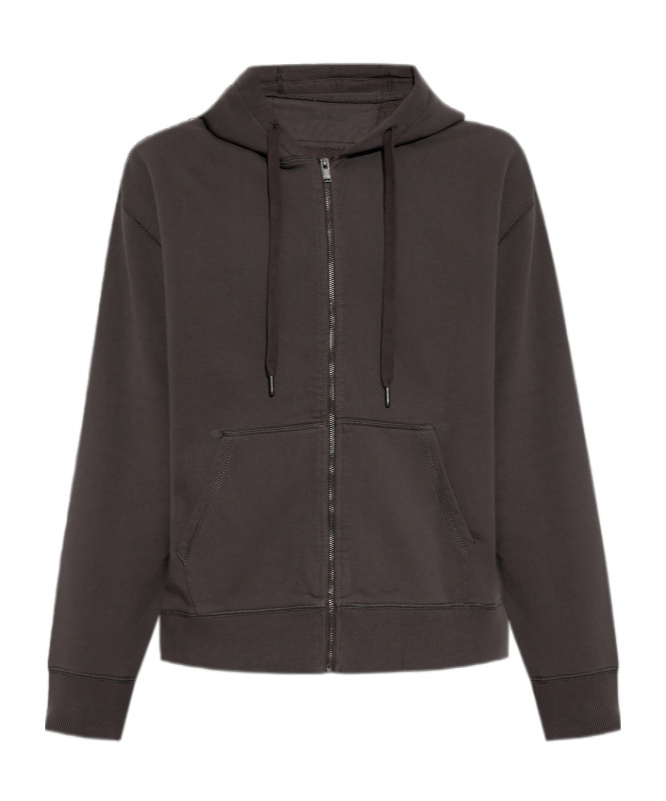 Zadig & Voltaire Sacha Skull-print Zip-up Hoodie In Gray