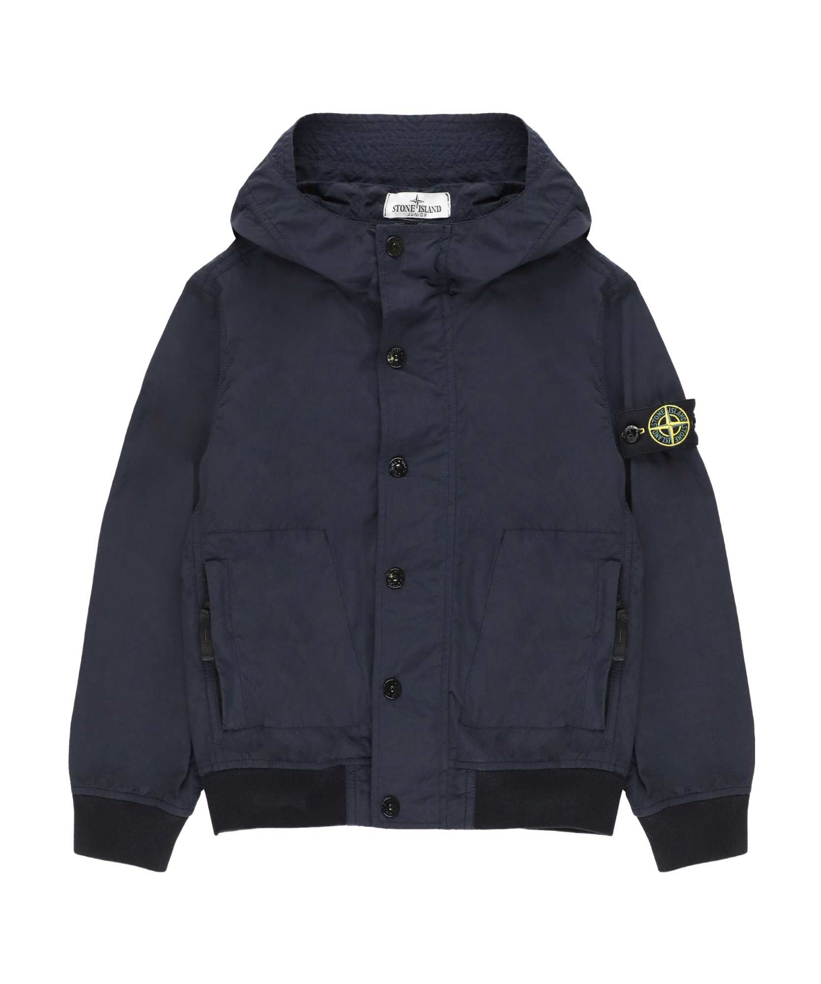Stone Island Long-sleeved Zipper Jacket In Blue